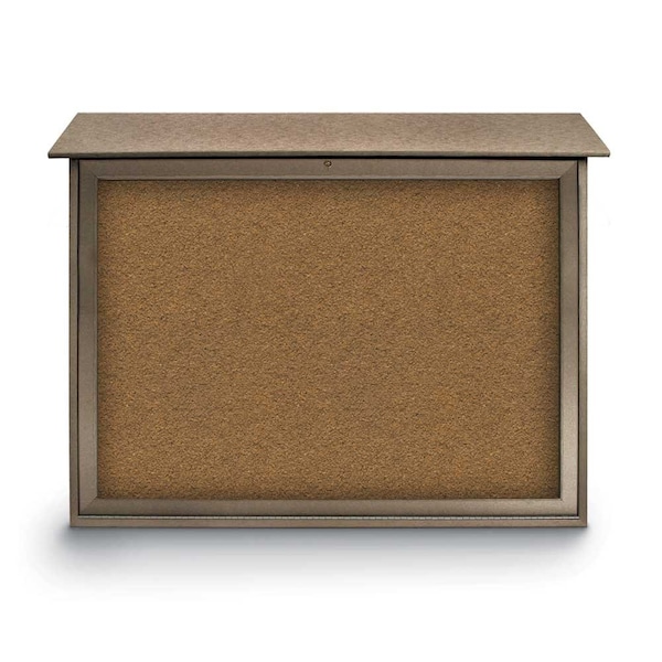 Indoor Enclosed Combo Board, 42"x32", Bronze Frame/Green & Forbo